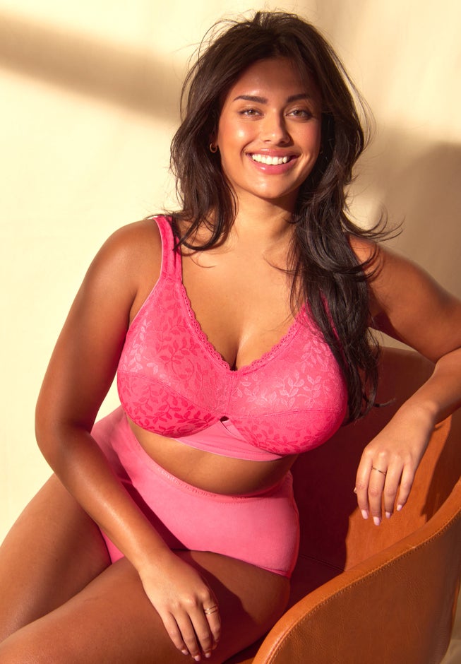 Comfort Choice&reg; Full Coverage Sling Double Band Lace Bra image number 7