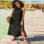 Cotton High Neck Maxi Dress Cover Up image number 0