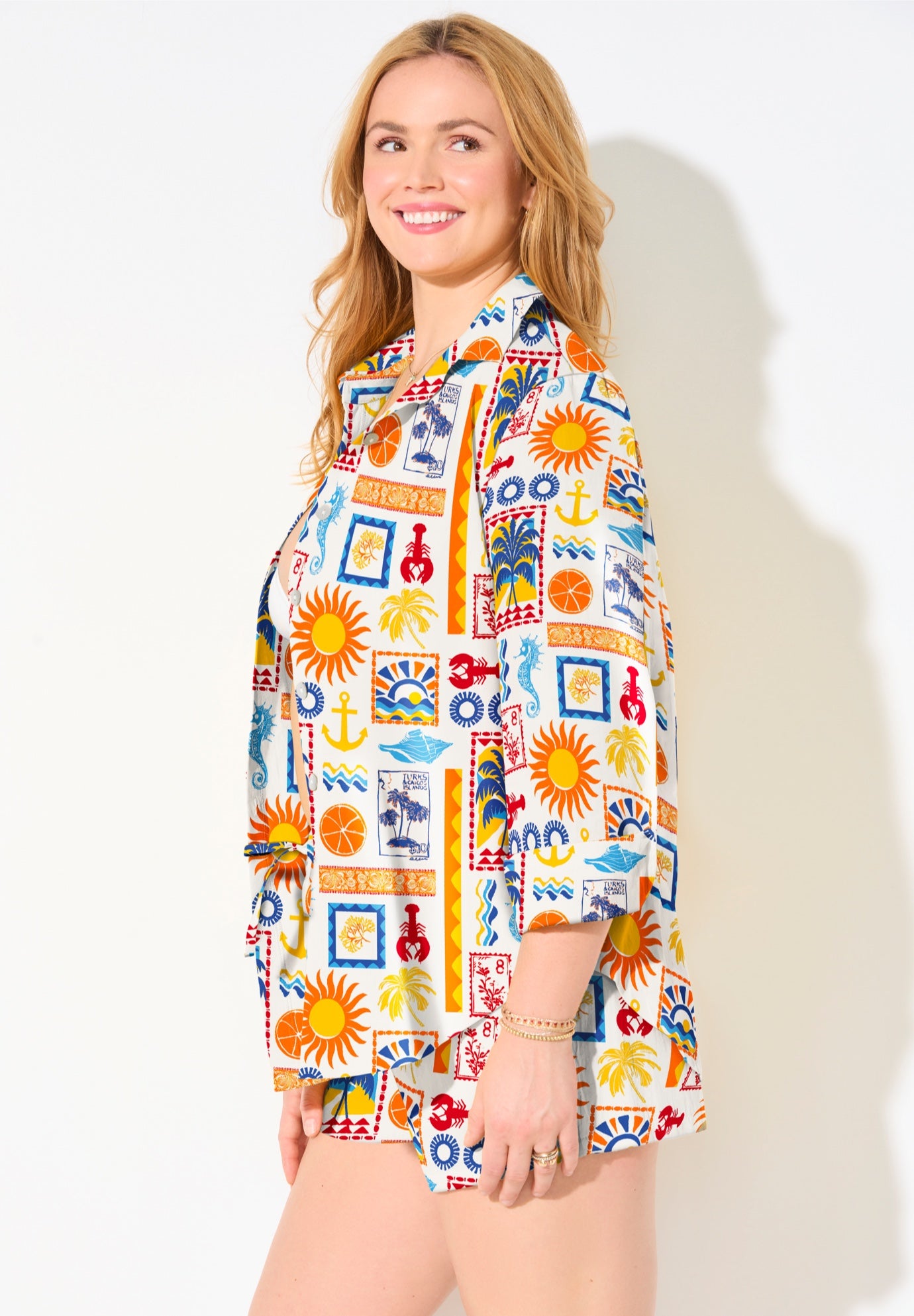 Cotton Beach Shirt Cover Up image number 3