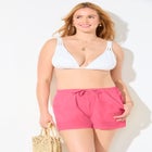 Cotton Tie-Front Cover Up Shorts image number null