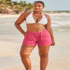 Cotton Tie-Front Cover Up Shorts image number null