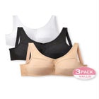 3-Pack Cotton Wireless Bra image number null