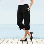 Plus Size Soft Knit Pull-On Capri Pant image number null