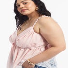 Lace-Trim Satin Camisole Top image number 3