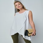 Sleeveless Tulip Overlay Knit Tunic image number 0