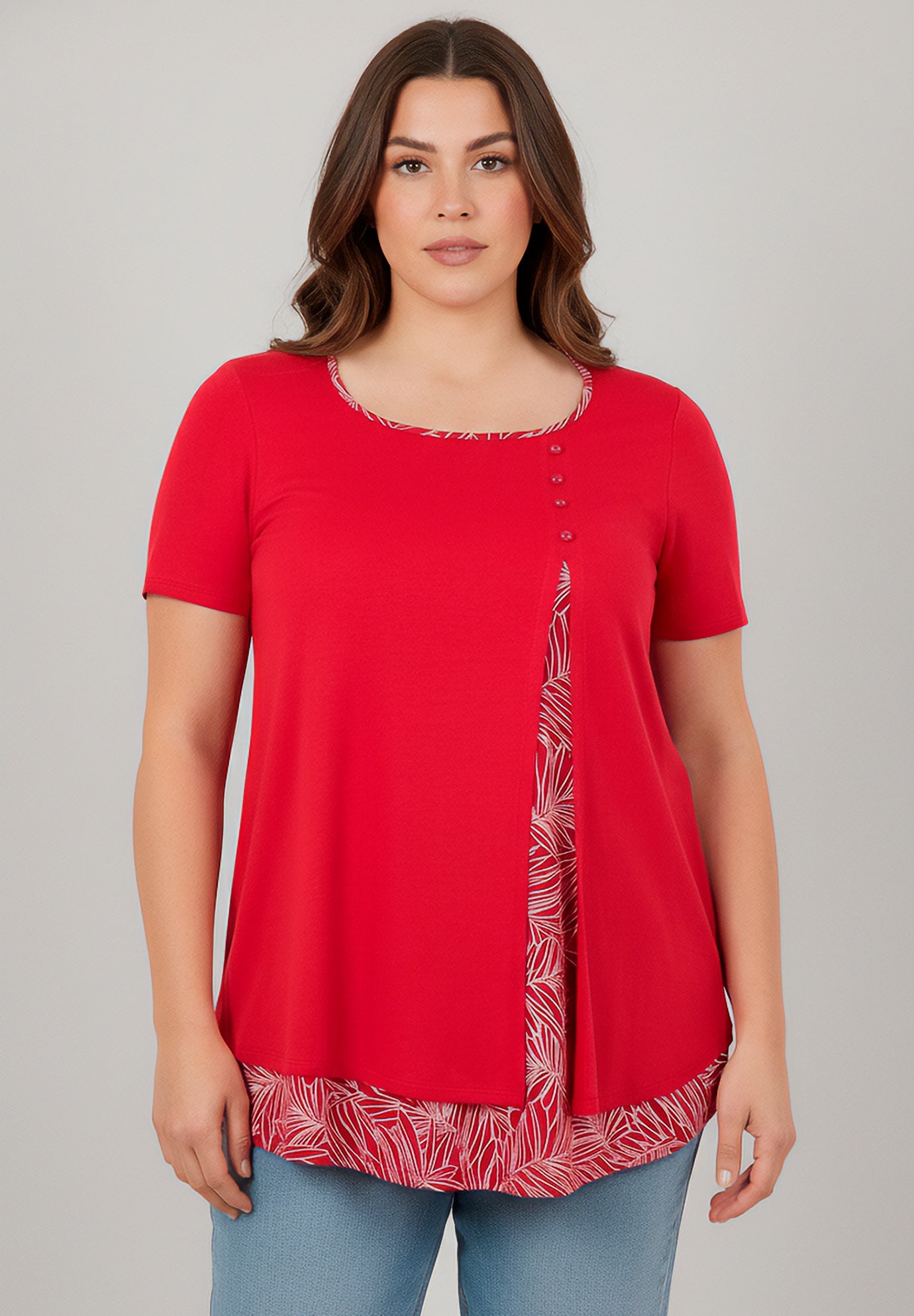Short Sleeve Layered Tunic image number 0