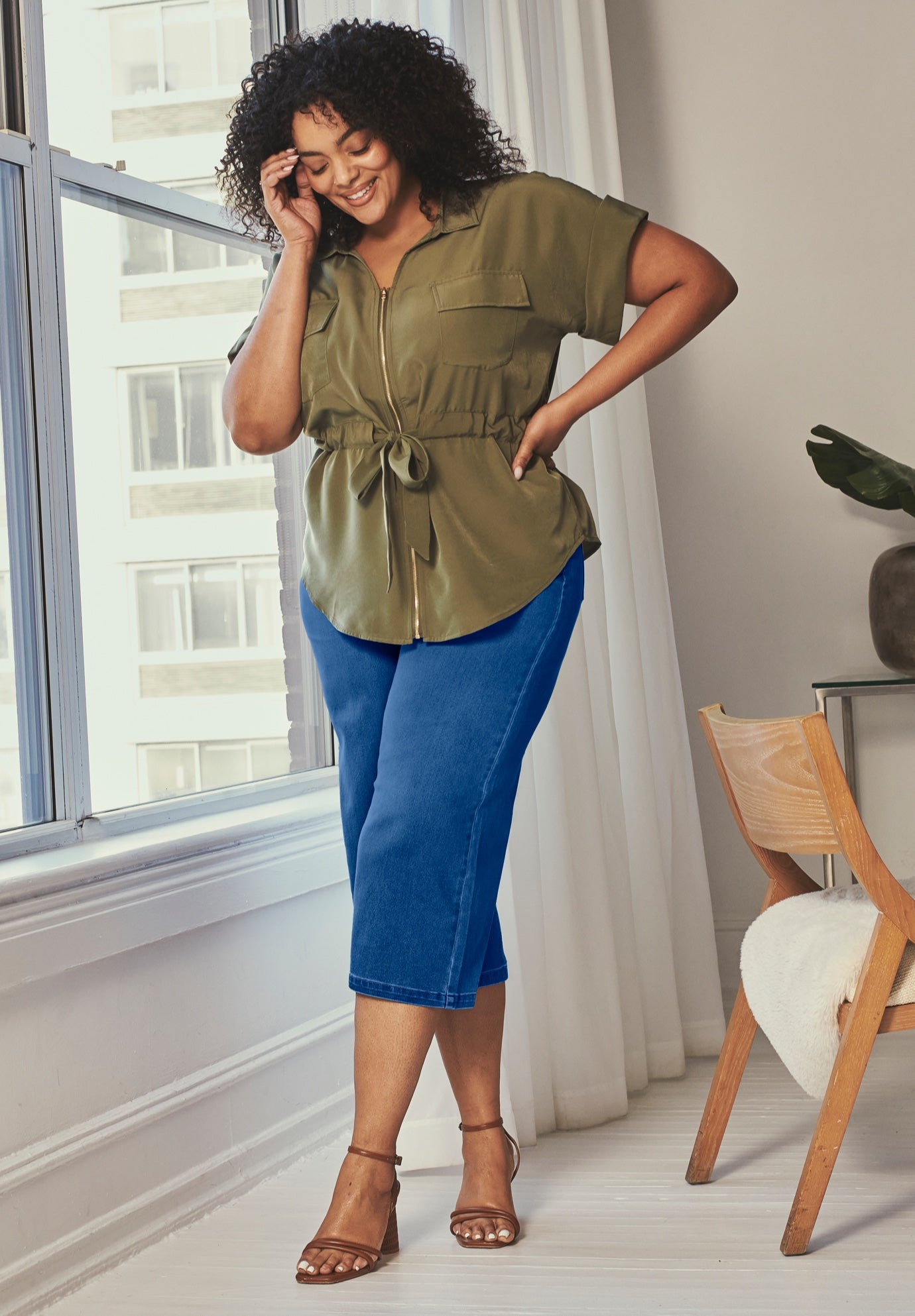 Butter Denim Straight Crop image number 0