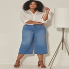 Butter Denim Wide-Leg Crop image number null