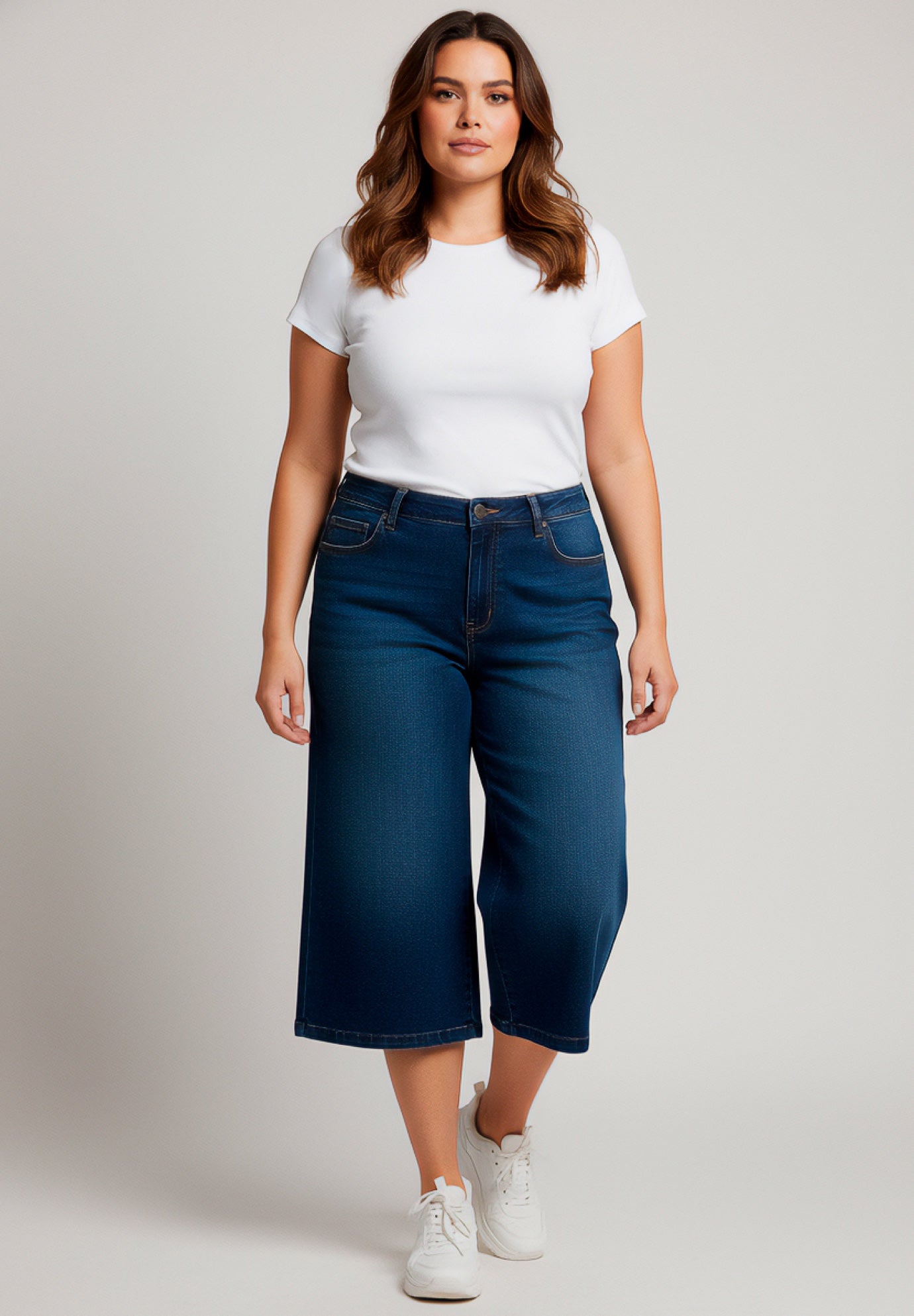Butter Denim Wide-Leg Crop image number 0