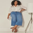 Butter Denim Wide-Leg Crop image number null