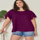 Knit Lace Yoke Tee image number null