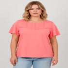 Knit Lace Yoke Tee image number null