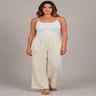 Knit Gauze Smocked Wide-Leg Pants image number null