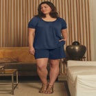 Knit Gauze Smocked Shorts image number null