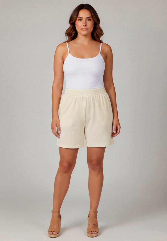 Knit Gauze Smocked Shorts image number 3