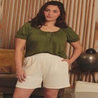 Knit Gauze Smocked Shorts image number null