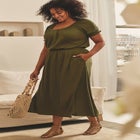 Knit Gauze Smocked Skirt image number null