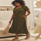 Knit Gauze Smocked Skirt image number null