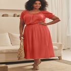 Knit Gauze Smocked Skirt image number null