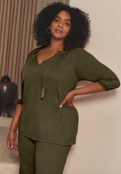 Knit Gauze Peasant Tunic