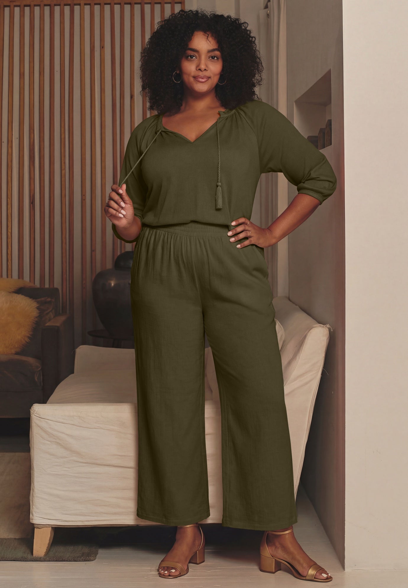 Gauze Peasant Tunic image number 1