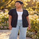 Short Sleeve Button Front Cardigan image number null