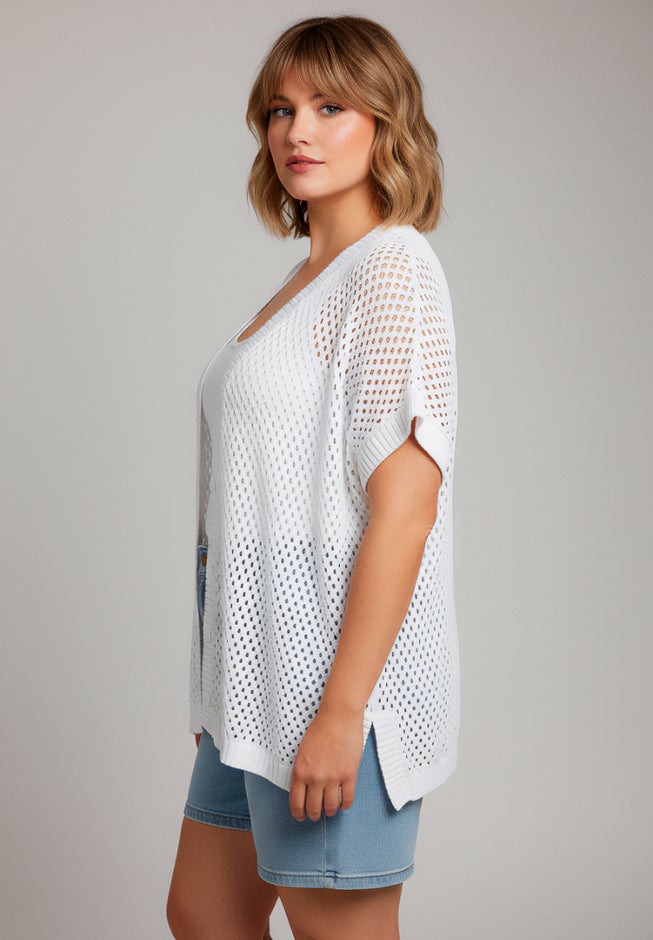 Short Sleeve Button Front Cardigan image number 4