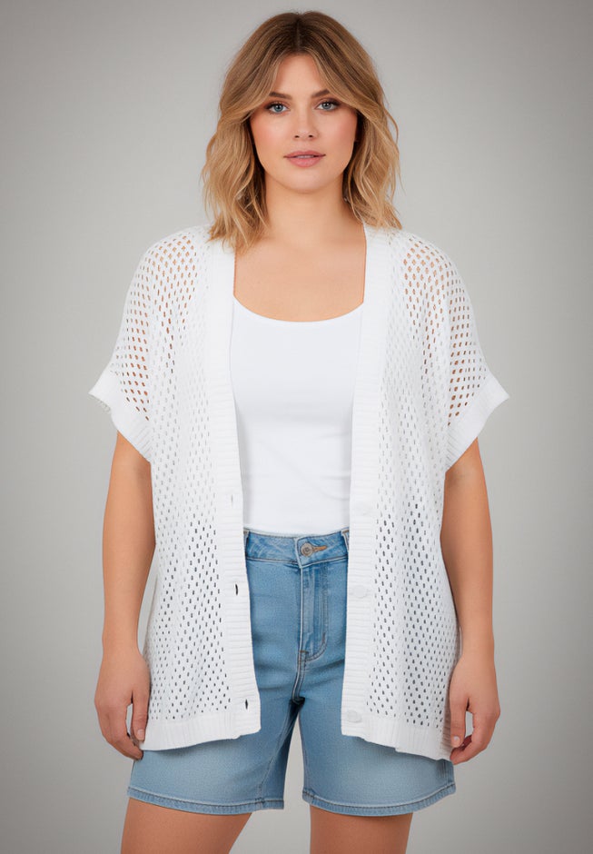 Short Sleeve Button Front Cardigan image number 2