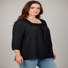 Lace Neckline Peasant Blouse image number null