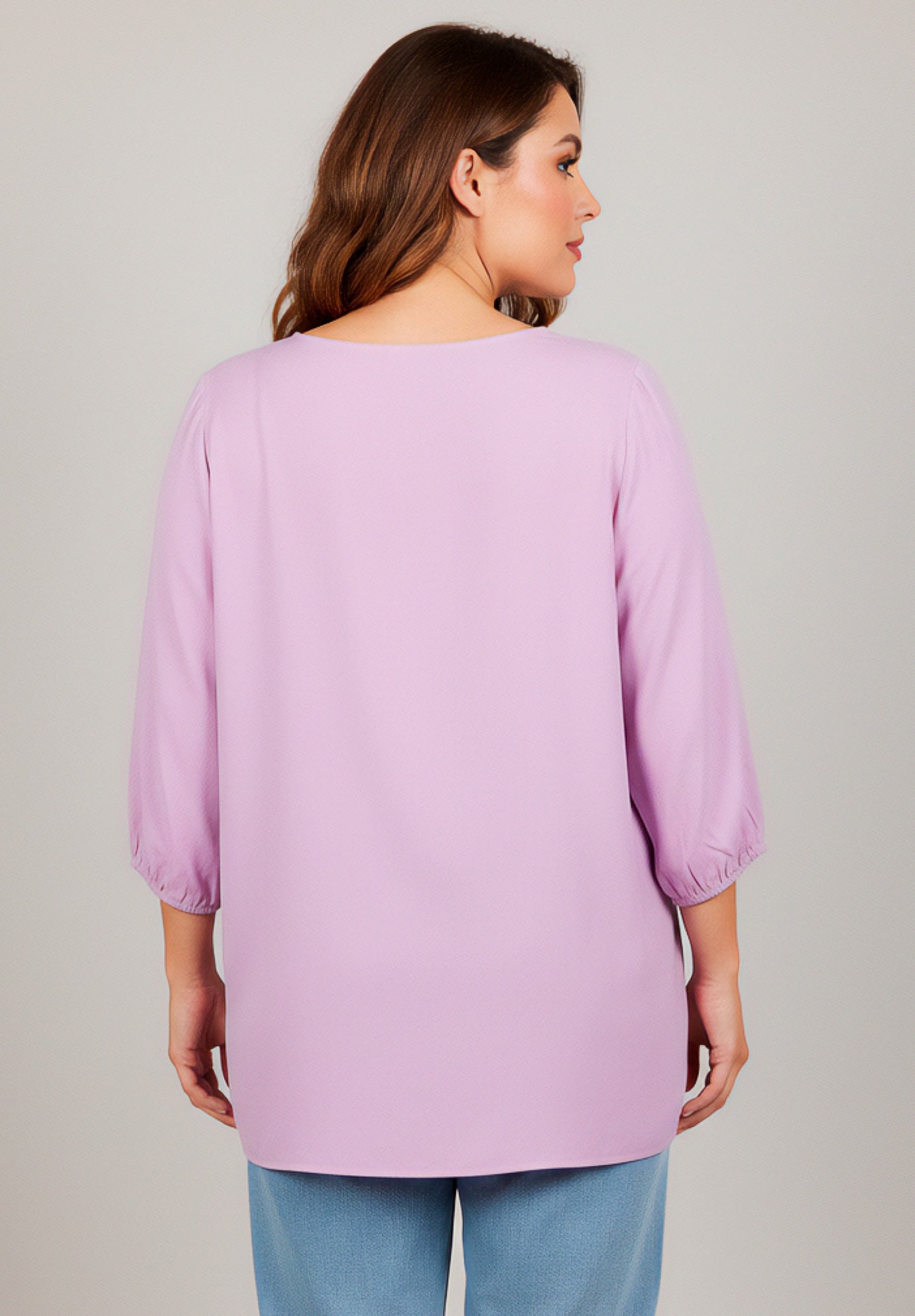 Lace Neckline Peasant Blouse image number 2