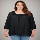 Lace Neckline Peasant Blouse image number null