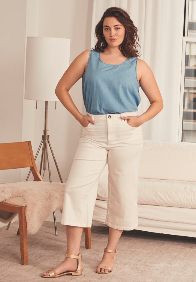 Chambray Sleeveless Tank image number 1