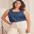 Chambray Sleeveless Tank image number null
