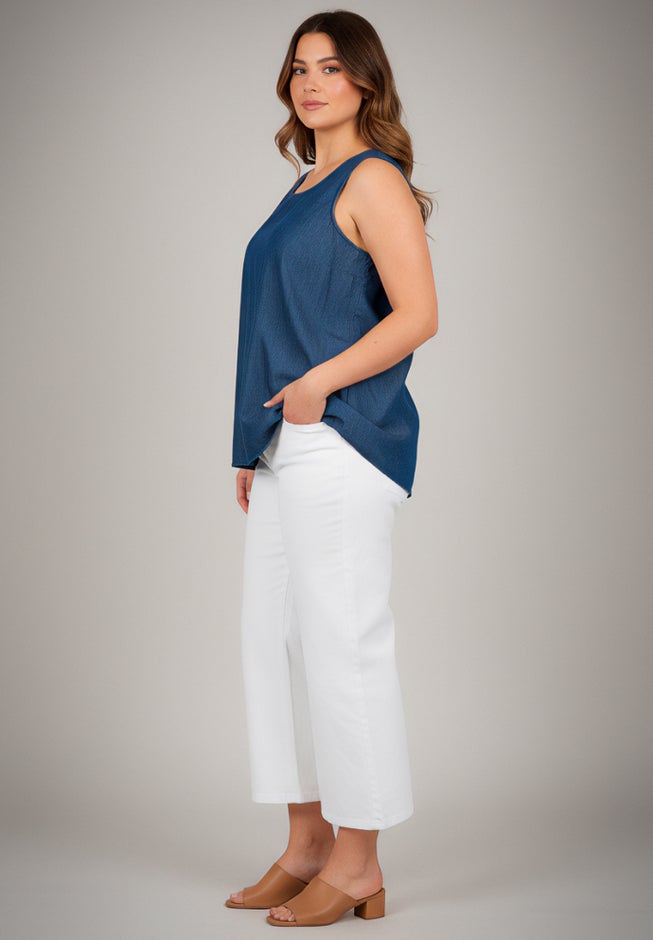 Chambray Sleeveless Tank image number 3