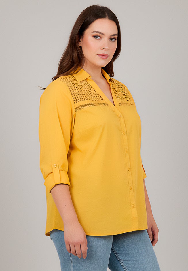 Short Sleeve Lace Detail Shirt image number 2