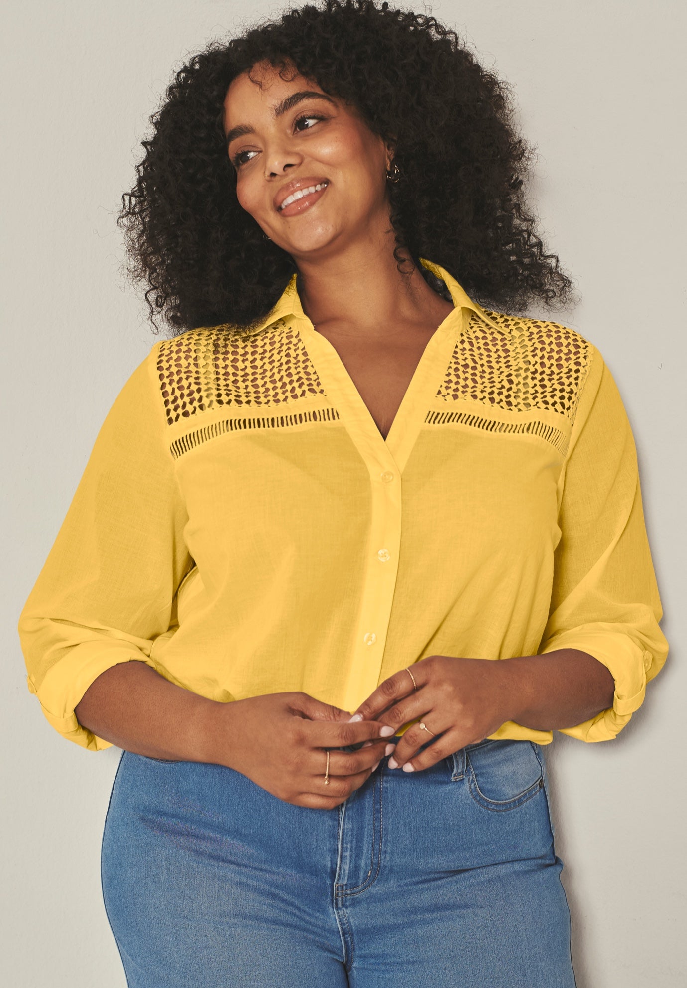 Short Sleeve Lace Detail Shirt image number 0