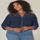 Long Sleeve Lace Detail Shirt image number null