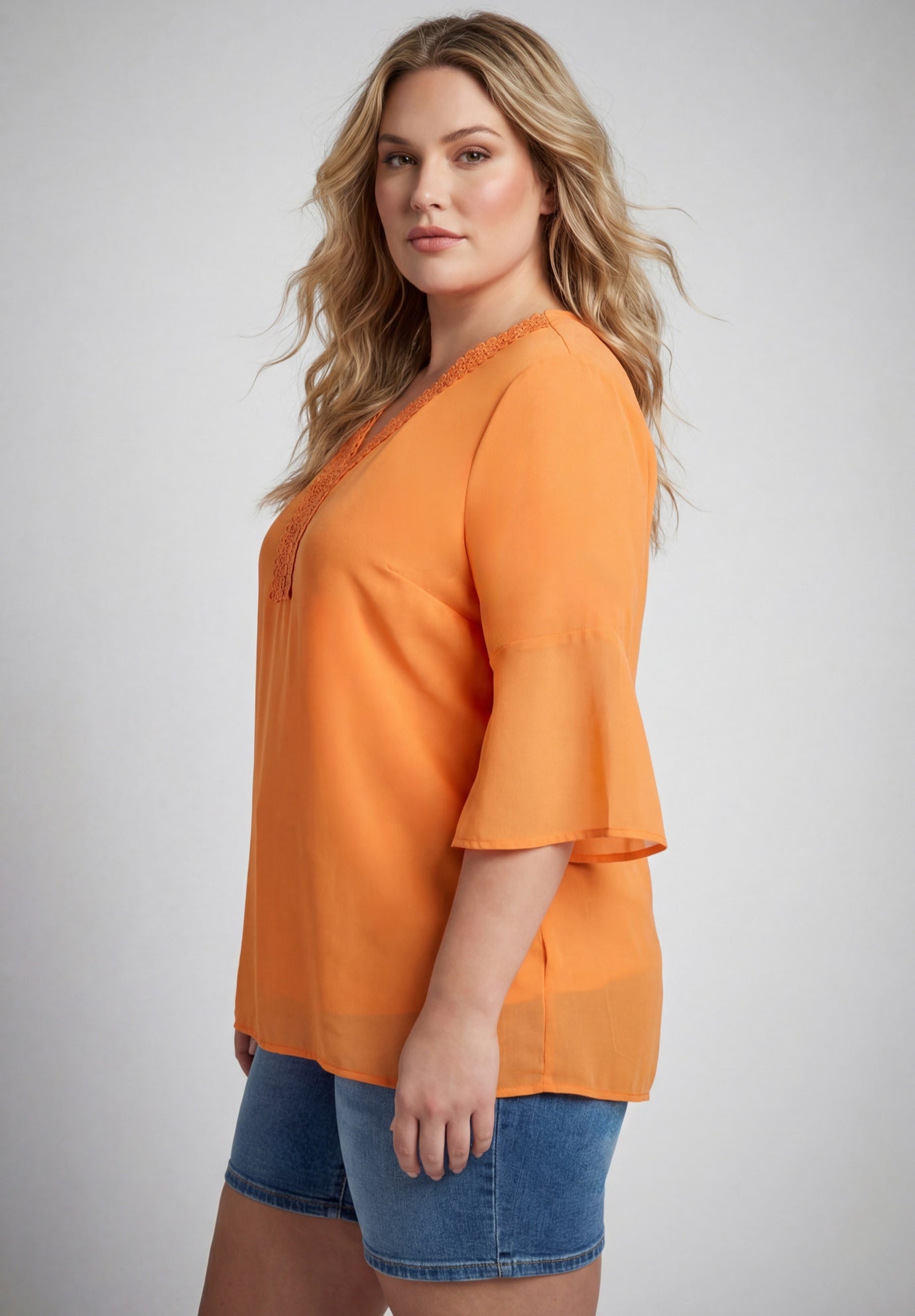 Crochet Trim Caftan Top image number 2