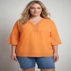 Crochet Trim Caftan Top image number null