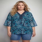 Crochet Trim Caftan Top image number null