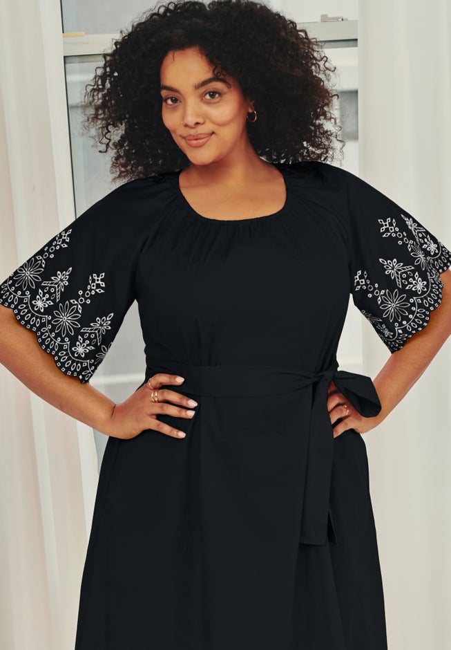 Eyelet Embroidered Midi Dress image number 2