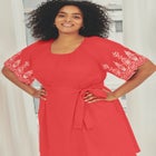 Eyelet Embroidered Midi Dress image number null