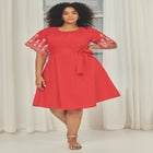 Eyelet Embroidered Midi Dress image number null