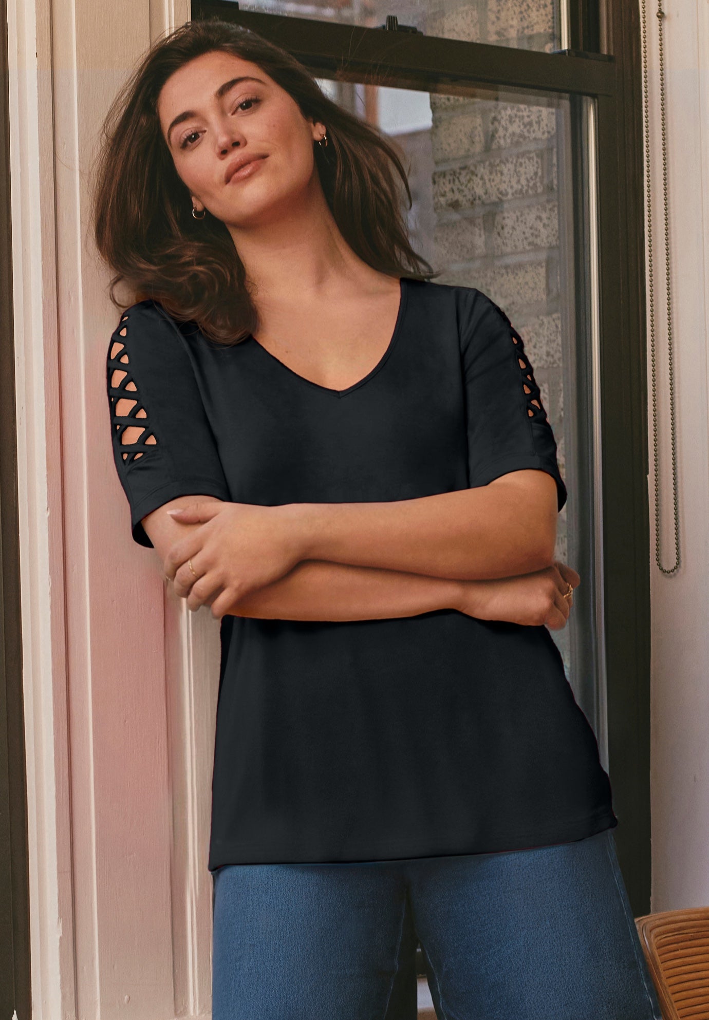 Lattice Sleeve Tunic image number 0