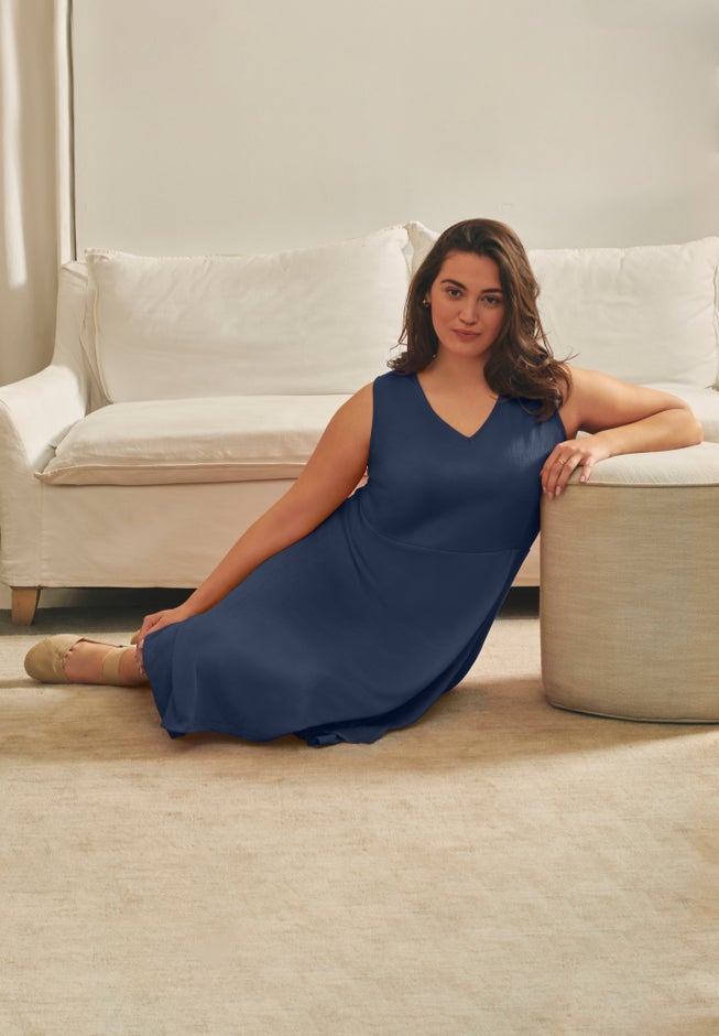 Knit Gauze Cascade Dress image number 1