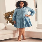 Chambray Shirt Dress image number null