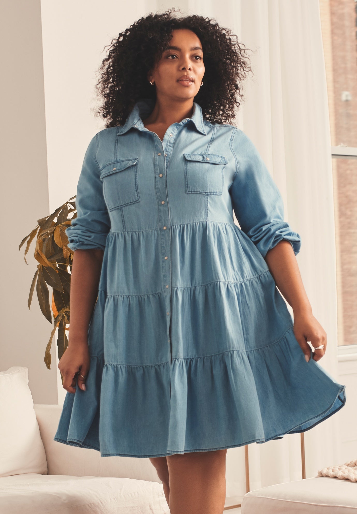 Chambray Shirt Dress image number 1