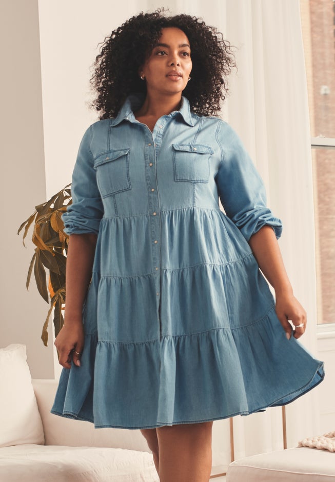 Chambray Shirt Dress image number 1