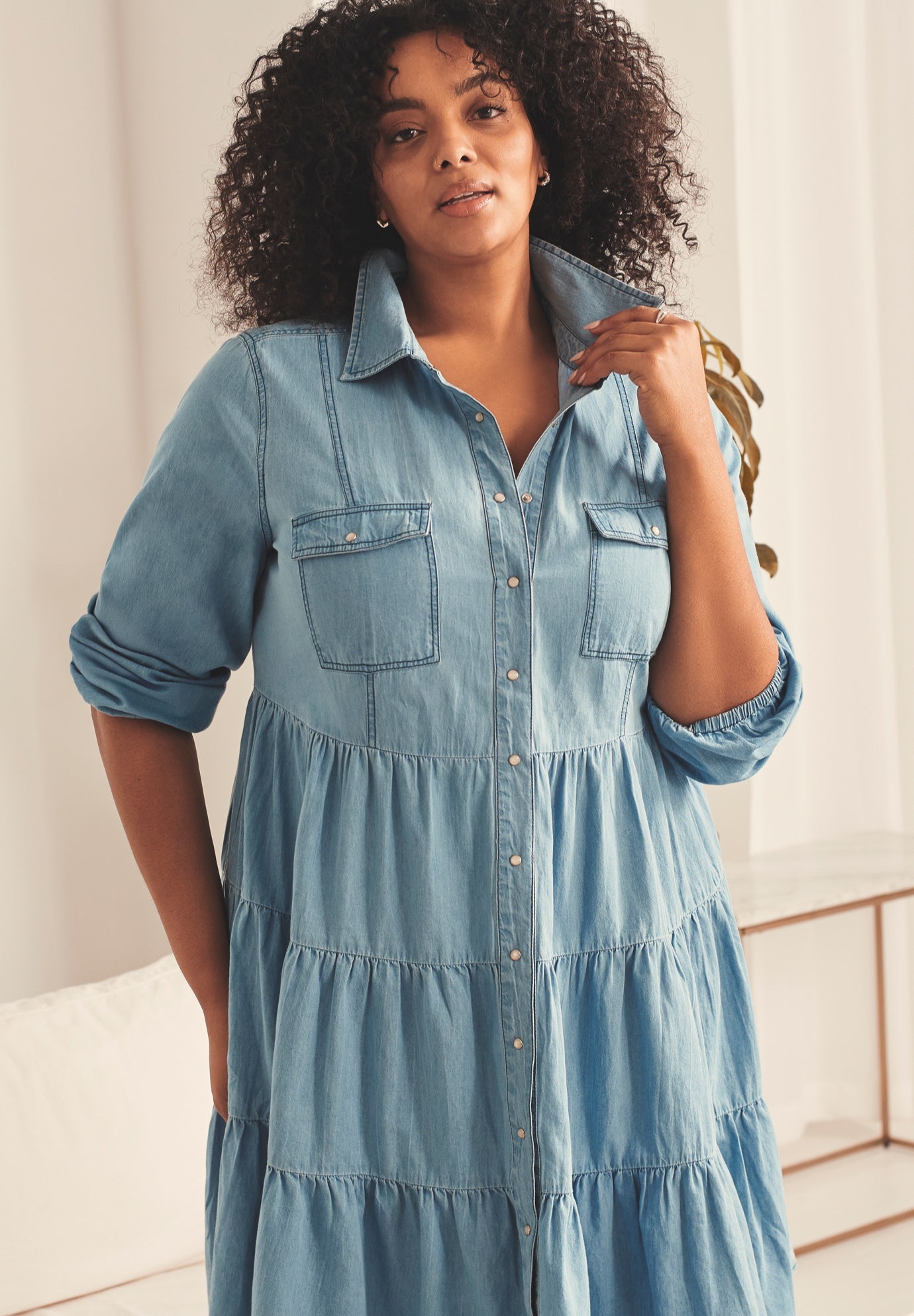 Chambray Shirt Dress image number 1