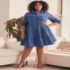 Chambray Shirt Dress image number null